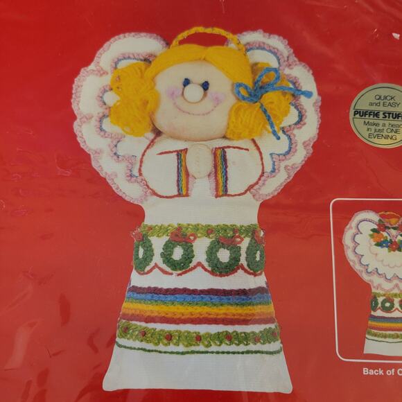 1981 Dimensions Tree Top Angel #8011 Crewel Kit 8" Ornament Arleen Hoeweler - Picture 2 of 11